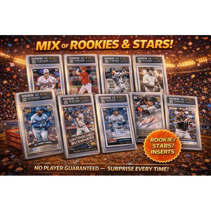 Sports Trading Cards, Baseball Mystery Vanity Slab with White Label or Two-Slab Options for Collectors