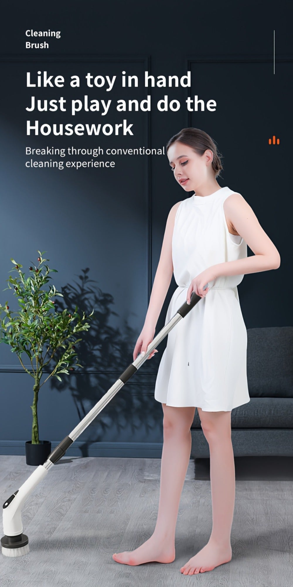 Electric Spin Scrubber with 9 Interchangeable Brush Heads 5 Speed Settings & 3 Extendable for Home Cooking, Dining and Outdoor Meals