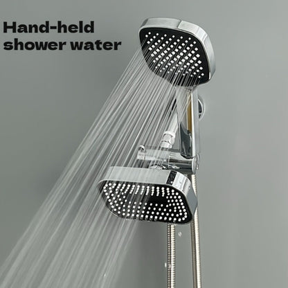 2-in-1 High Pressure Handheld Shower Head Set with Rain Showerhead, Long Hose T-Valve ABS Wall Mount Bathroom Upgrade