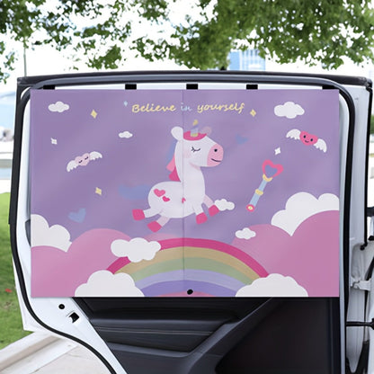 Magnetic Car Window Sunshade – Double Layer Side Window Sun Shade Curtain for UV & Heat Protection | Kids & Baby Car Shade | Blue
