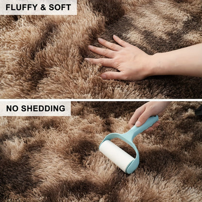 Shaggy Plush Area Rug – Soft Fluffy Carpet for Living Room, Bedroom & Sofa | Non-Slip Machine Washable Tie-Dye & Solid Color Long Pile Rug |
