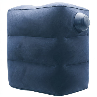 Inflatable Travel Neck Pillow Press to Inflate Foldable Design for Airplane Office Camping Gray Blue