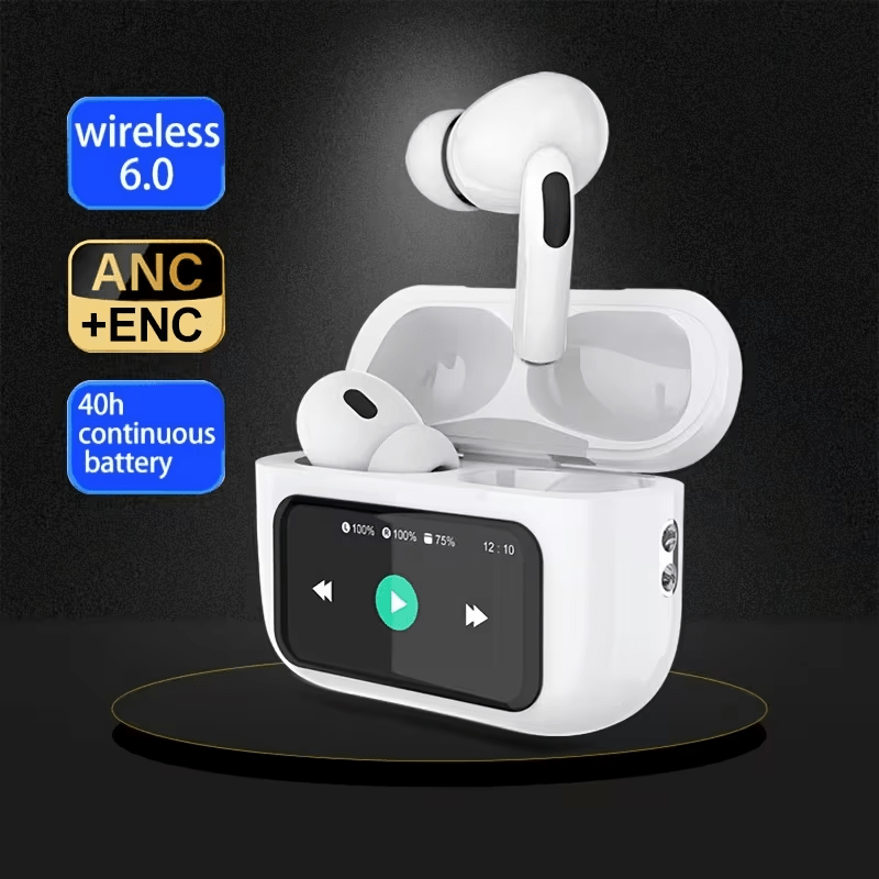 Wireless Earbuds 3-in-1 Standard, Translation or Screen Models with White Charging Case Options