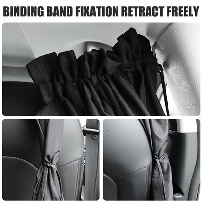 Car Privacy Curtain Set 3-Piece 99% Blackout | Extra-Large Rear Seat Divider & Side Window Curtains, Double-Layer Fabric