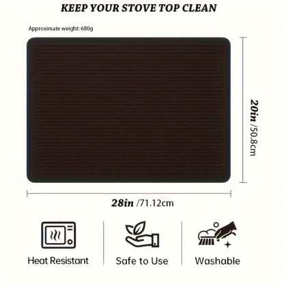 Silicone Stove Top Cover Protector 28x20 Inch, Heat-Resistant Glass Cooktop Cover for Electric & Ceramic Stoves