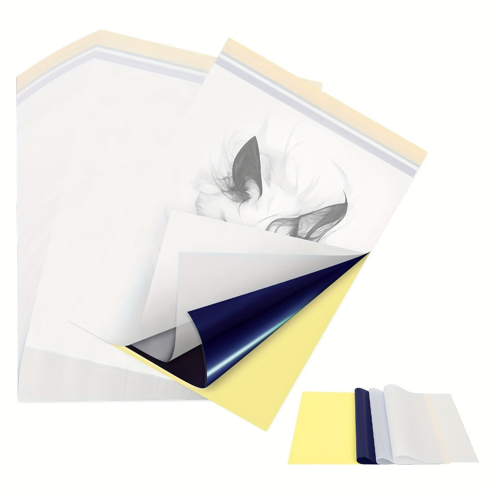 Thermal Tattoo Transfer Paper 40 Sheets Peripage Ink-Free A4 Stencil Paper High Definition Fast Imaging for Tattoo Stencil Printer