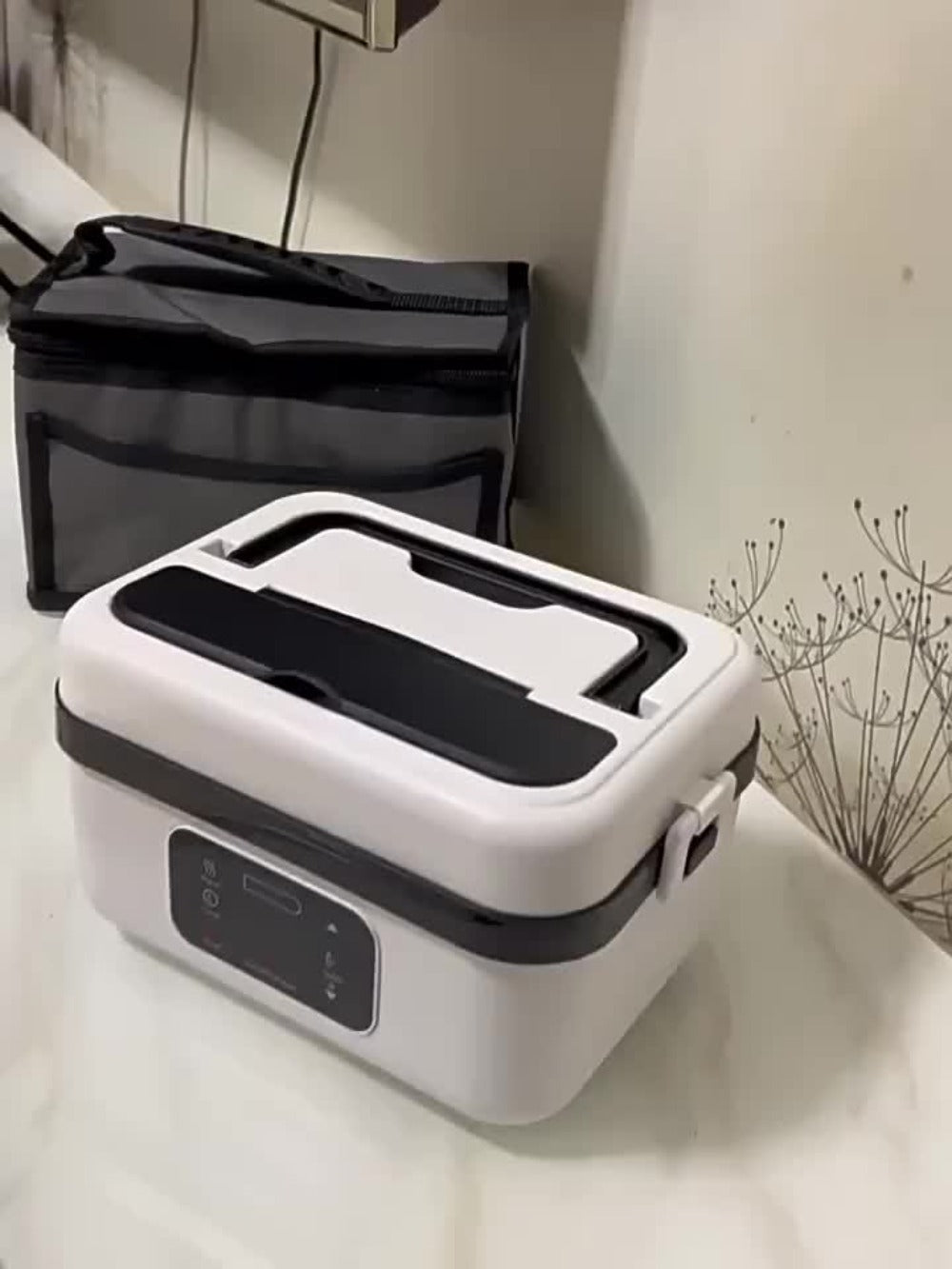 Heated Lunch Box, 8000mAh Battery-Powered 60W Food Warmer with 1L Stainless Steel Inner Container