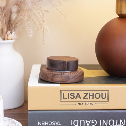 Mechanical Kitchen Timer with Loud Alarm – Black Walnut Wood Cooking Timer, 100% Battery-Free Desktop Timer for Cooking