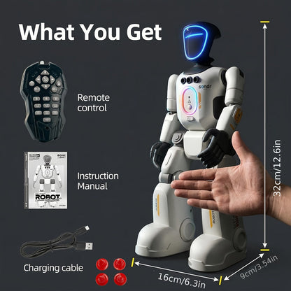 Smart Humanoid Robot Toy with Gesture Sensor & Voice Recorder, Advanced Pose-Controlled Joints, Smart Remote Control