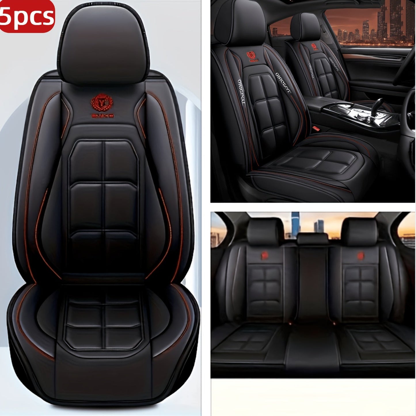 Padded Car Seat Covers in Five Colors with Single Front, Front Pair or Five-Seat Set Options