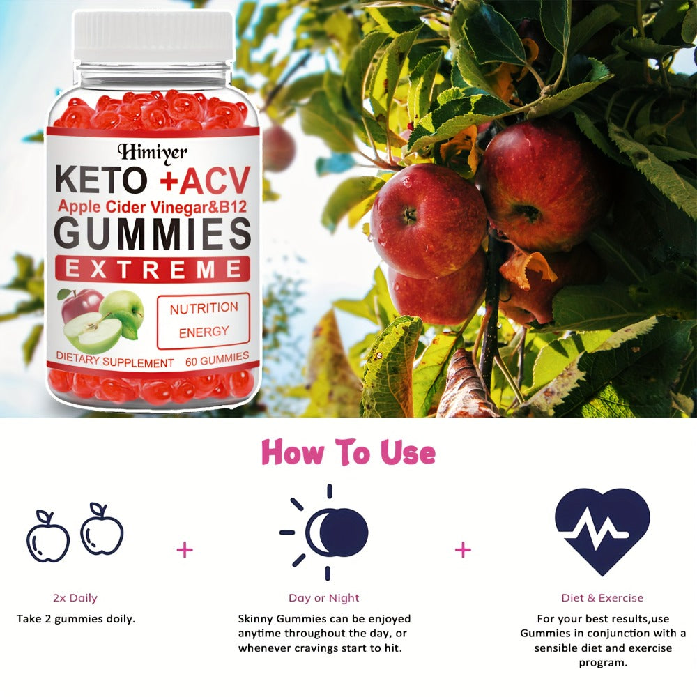 Keto ACV Gummies with Pomegranate Beet Juice B12 Vitamin C Vegan 60 Count for Women Men for Bath Time, Home Spa and Personal Care