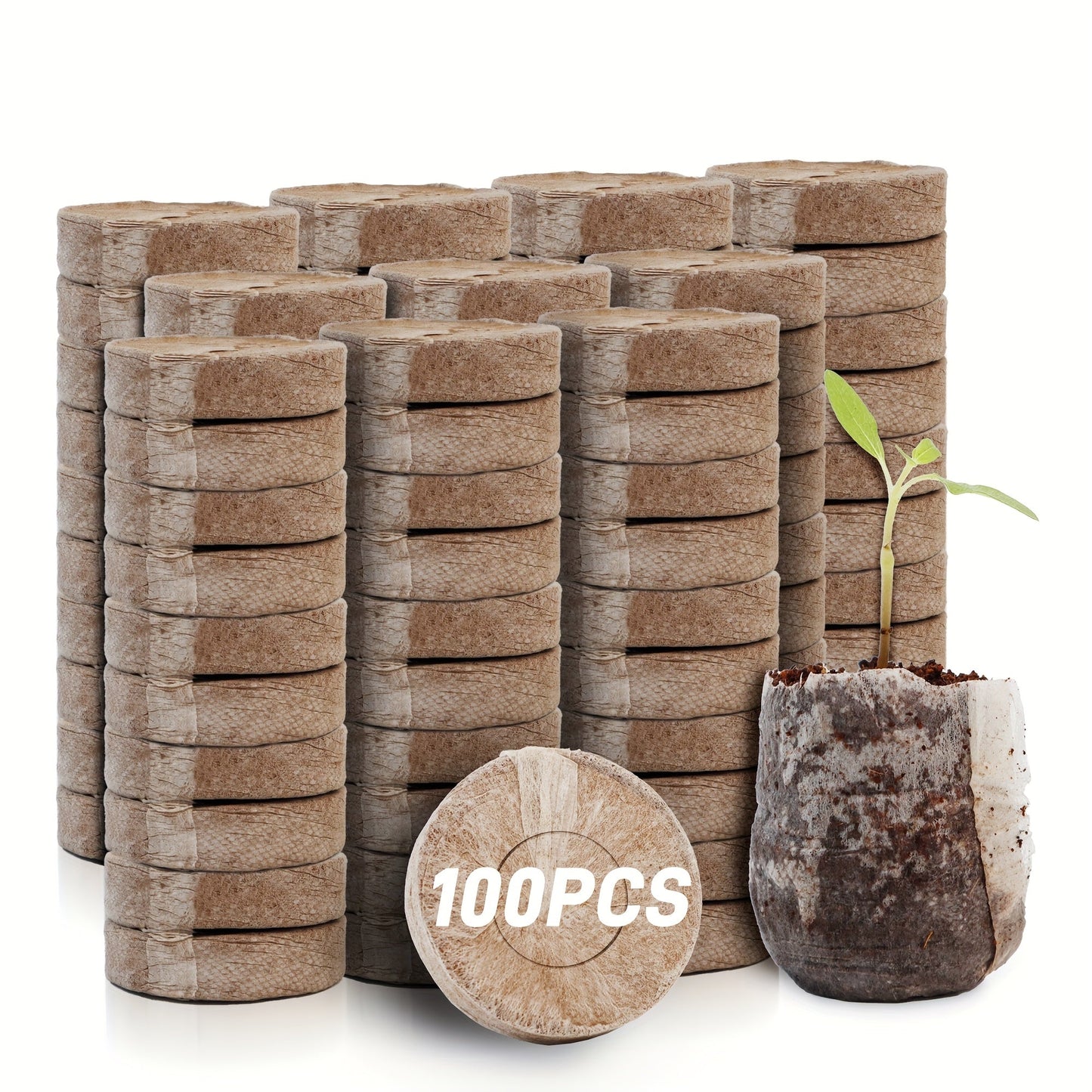 Peat Pellets Seed Starter 35mm Compressed | 50/100pcs Expandable Coir Discs for Seedlings Vegetables Flowers Herbs | Indoor Outdoor Seed