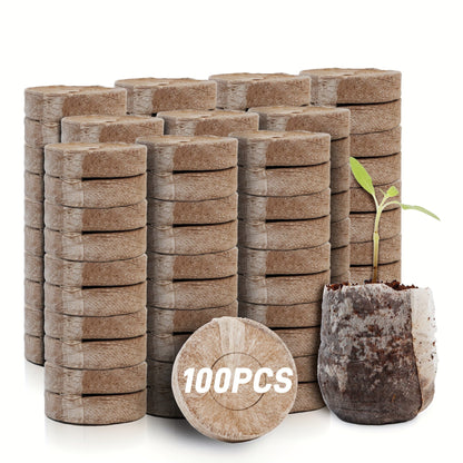 Peat Pellets Seed Starter 35mm Compressed | 50/100pcs Expandable Coir Discs for Seedlings Vegetables Flowers Herbs | Indoor Outdoor Seed