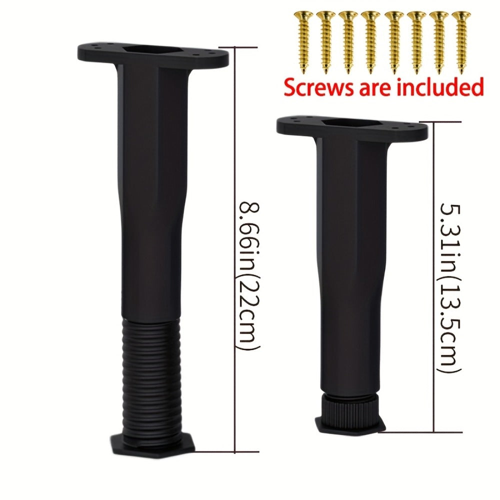 Adjustable Furniture Legs Bed Frame Support 4-Pack, Durable Plastic Feet Pads with Enhanced Grip Base for Bed Sofa Dresser
