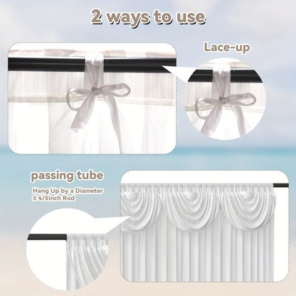 White Silk Wedding Backdrop Curtains 10x10ft – 1 Pack Luxurious Smooth Drapes for Wedding, Birthday, Bridal Shower, Party