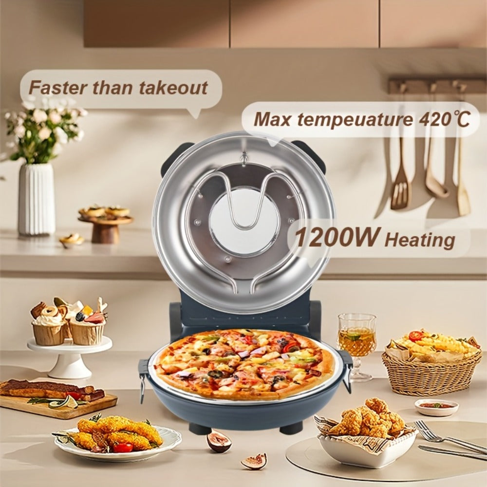 Indoor Pizza Oven 12 Inch Countertop Electric Pizza Maker 1200W, Reaches 800°F in Minutes, Dual Knob Control