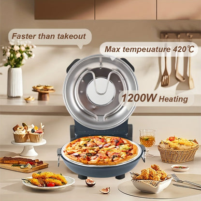 Indoor Pizza Oven 12 Inch Countertop Electric Pizza Maker 1200W, Reaches 800°F in Minutes, Dual Knob Control