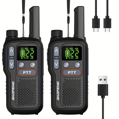 FRS Two Way Radio Rechargeable, BAOFENG BF-T18 Walkie Talkies Long Range with NOAA Weather Alert, VOX Hands-Free, 1500mAh USB-C Battery