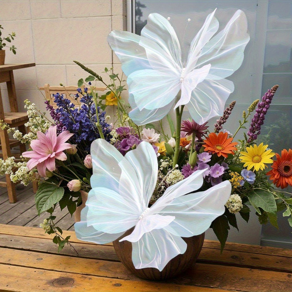 Pink Butterfly Wall Decorations, Three-Piece Set with Layered 50 x 42cm Wing Designs for Hanging Displays