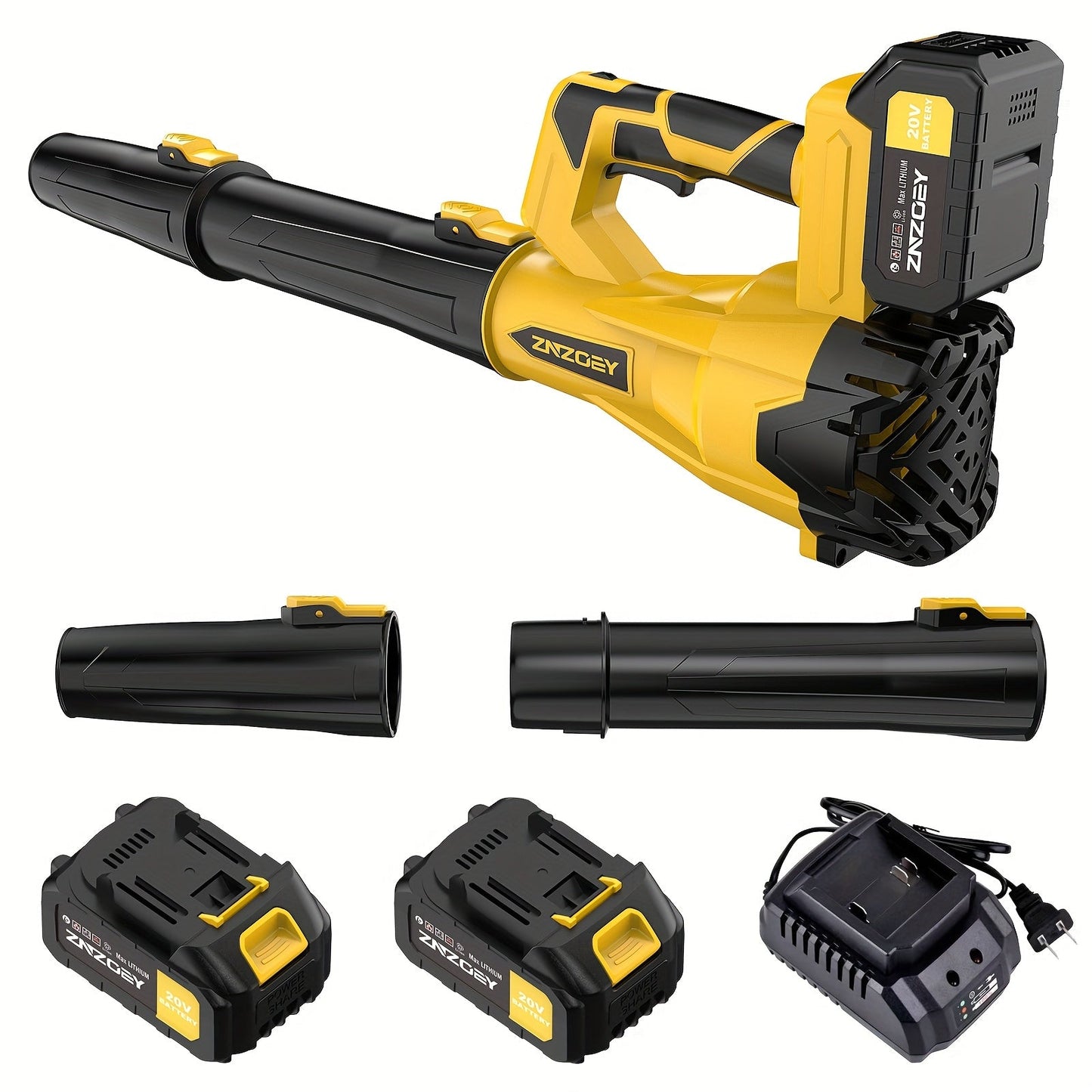 Cordless Leaf Blower 580CFM 160MPH, 40V Brushless Motor, 4.0Ah Battery, 6-Speed, Extension Nozzle