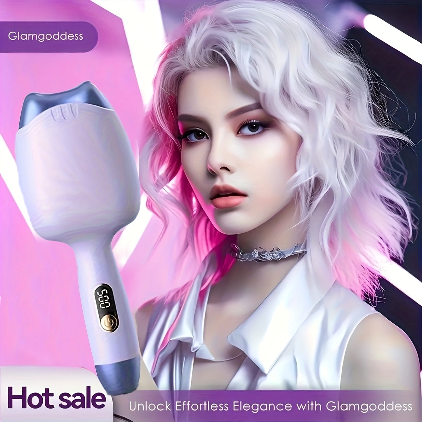 32mm Curling Iron Negative Ion Mini Portable Cat Ears Curler 3-Heat Settings Fast Heating, for Home, Travel and Salon Hair Styling