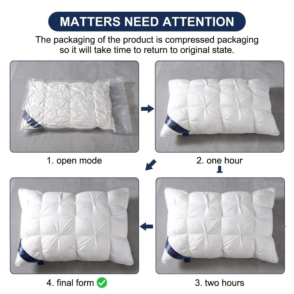 Pillows 2 Pack Queen King Size – Luxury Hotel Quality Deep Sleep Neck Support Pillow High Fluffiness Soft Breathable Fabric All Season Bed