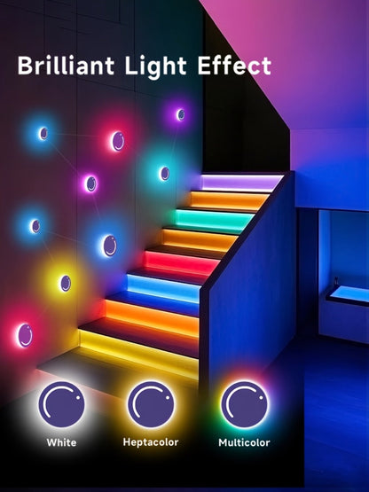 LED Atmosphere Lights Set of 9, Smart RGB App Control with Music Sync & Unit Jump Dimming, Romantic Ambient Lighting for Living Room