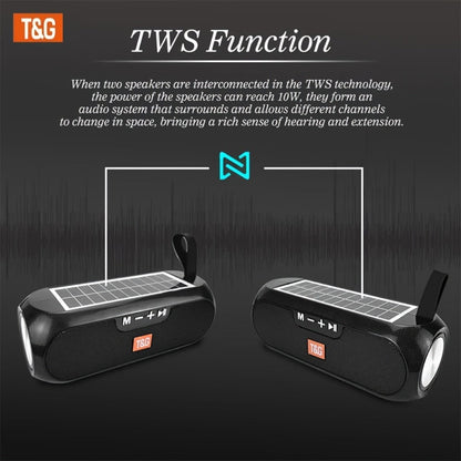 TG182 Solar Powered Bluetooth Speaker, 10W Outdoor Wireless Speaker, 1200mAh Battery, TF Card, FM Radio