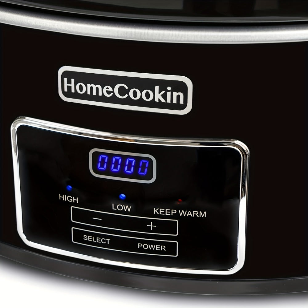 Slow Cooker 7.5 Quart Digital Programmable with Timer Ceramic Pot Stainless Steel Housing for Entryways, Bedrooms and Living Spaces