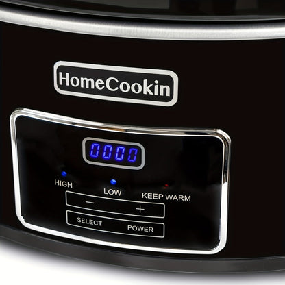Slow Cooker 7.5 Quart Digital Programmable with Timer Ceramic Pot Stainless Steel Housing for Entryways, Bedrooms and Living Spaces