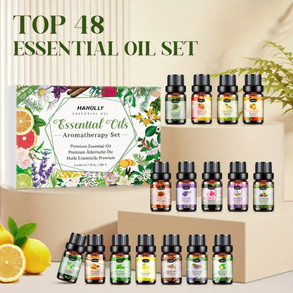 Essential Oil Gift Set with 12, 26, 32 or 48 Five-Milliliter Bottles and Assorted Scent Labels