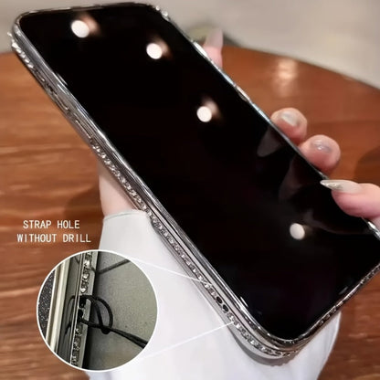 Phone Case Rhinestone Side Cover for iPhone 16e in Silver, Gold, Bright Pink or Orange Color Options