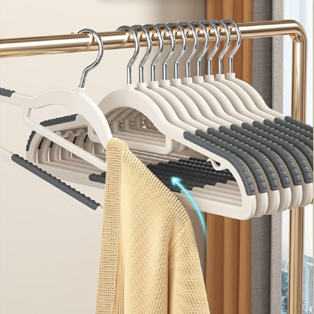 50-Piece Clothes Hanger Set with Eight Clasps, Padded Shoulder Strips and Swivel Hooks in Orange or Grey