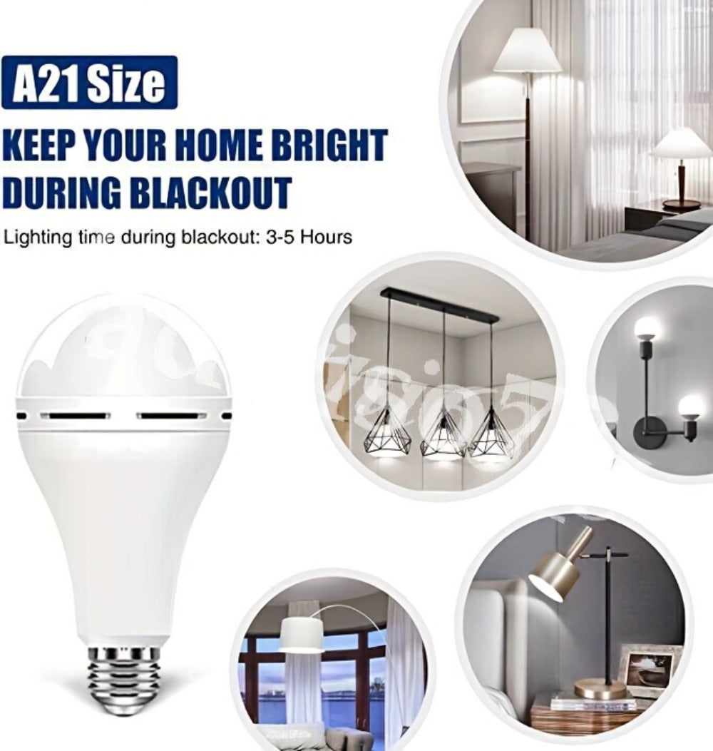 Emergency Light Bulb for Power Outages, Self-Charging Battery Backup LED Bulb 1200mAh 60 Watt Equivalent