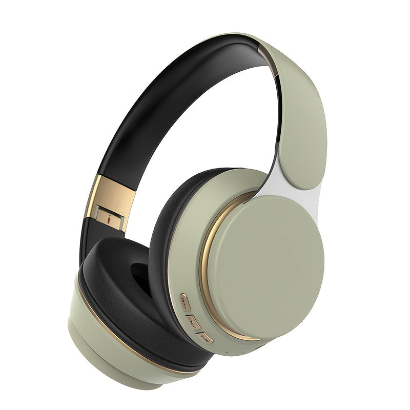 Foldable Wireless Over-Ear Headphones with FM Radio, TF Card Playback, 3.5mm AUX, Microphone and Six Colors