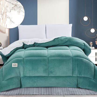 Box-Quilted Solid Comforter in Five Colors with Twin, Full, Queen and King Dimension Options