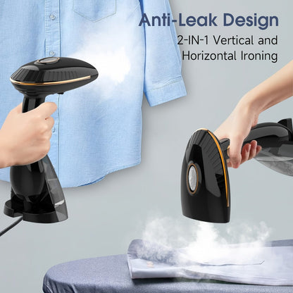 1500W Handheld Garment Steamer with Wide Steam Head, Detachable Tank Area and Two Preserved Model Labels