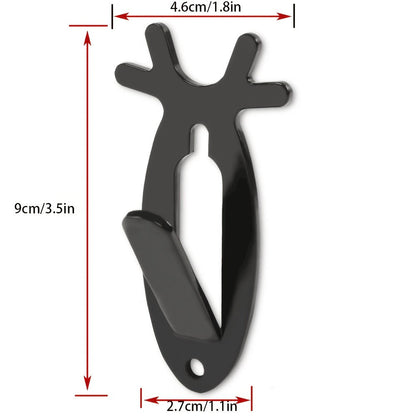 Deer Head Wall Hooks Set of 5 | Rustic Antler Wall Mount Coat Hook | Heavy Duty Steel | Entryway Bedroom Bathroom Balcony Home Decor