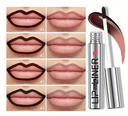 Lip Stain Pen Set 4 Colors 2-in-1 Lip Liner & Lip Tattoo – Waterproof Smudge-Proof Transfer-Resistant Matte Finish