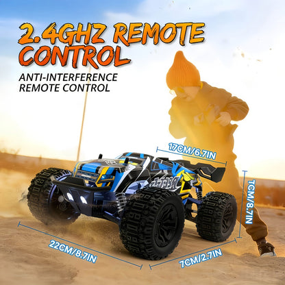 1:18 Scale RC Off-Road Car 35+ KM/H 4WD, 2.4GHz High Speed Remote Control Truck, Hobby Grade RC Racing Crawler for Kids & Adults