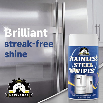 Stainless Steel Cleaning Wipes Kitchen 1 or 2 Barrel – Gentle Formula Safe for Hands, Quick Deep Cleaning of Stainless Steel Appliances