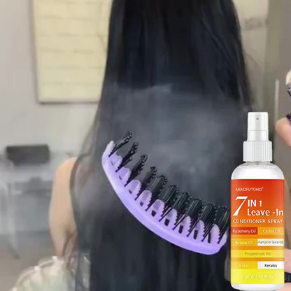 7-in-1 Leave-In Hair Essence Spray for Women - Anti Frizz Shine Boost Heat Protection Deep for Bath Time, Home Spa and Personal Care