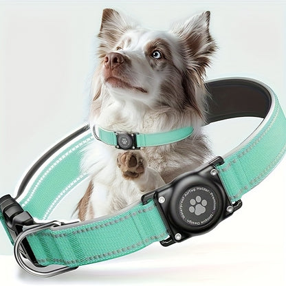 Reflective Dog Collar with AirTag Holder – Padded Durable Collar for Small, Medium & Large Dogs | S, M, L, XL | 6 Colors