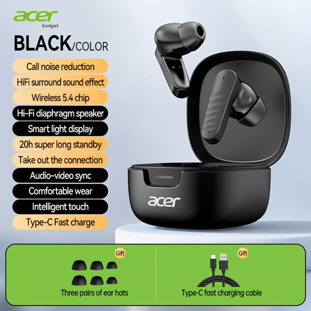Wireless Earbuds Mini Lightweight In-Ear with ENC Call Processing, Touch Controls and Three Colors