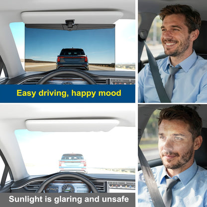 Sun Visor Extender for Car Polarized Anti-Glare UV400 Blocker Clip-On Adjustable Extension Universal Fit Windshield Sun Shade for Safe