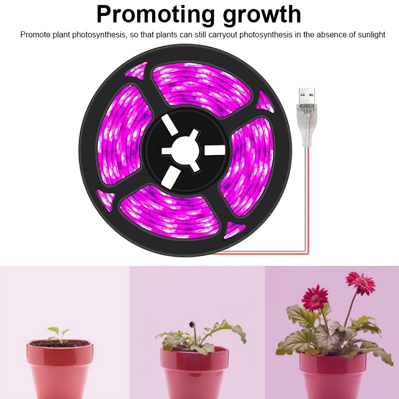LED Grow Light Strip 16.4 FT Full Spectrum – USB 5V Cuttable Plant Light for Under Cabinet, Indoor Plants, Bonsai, Succulents & Hydroponics