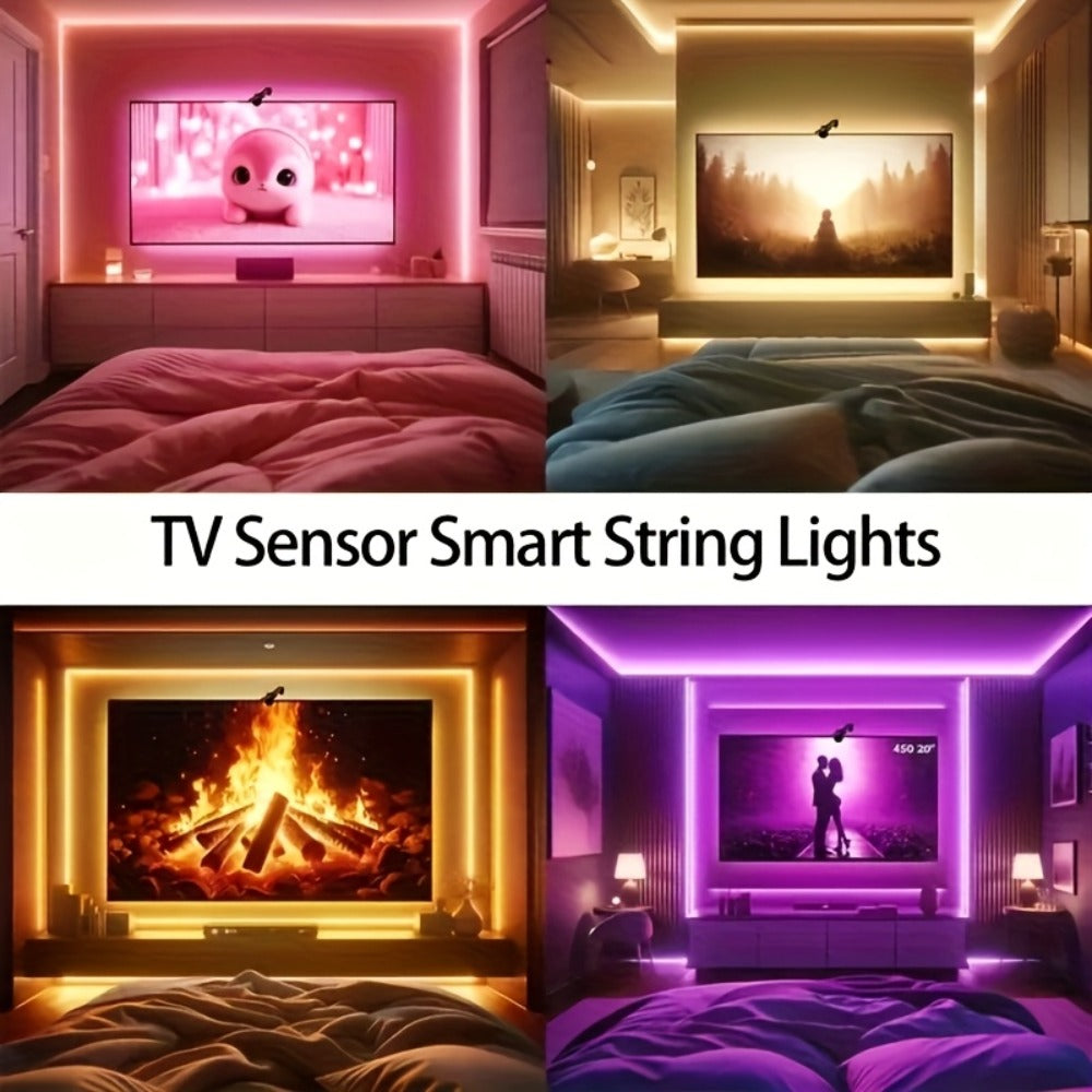 TV Backlight LED Strip Lights RGB 12.5ft – USB Powered Bias Lighting for 35-80 Inch TVs for Home, Desk and Accent Lighting