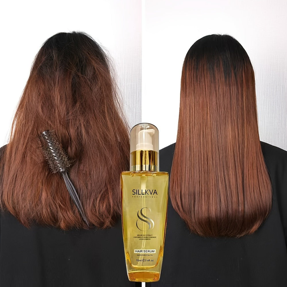 Argan Oil Hair Serum 2 Pack Anti-Frizz Nourishing Treatment for Dry Damaged Frizzy Flyaway Hair Moisturizing Smoothing Lightweight Leave-In