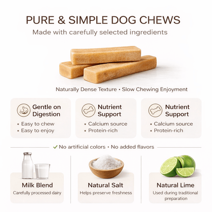 Himalayan Yak Cheese Dog Chews – Long-Lasting Hard Chew Treats, High Protein & Limited Ingredients, Natural Dental Chew for All Dog Sizes