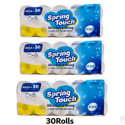 Toilet Paper Bulk 10 Roll 4-Ply Super Soft Thick Undyed Bath Tissue – Strong & Durable No Crumble Bathroom Tissue Rolls for Home, Hotel